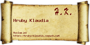 Hruby Klaudia névjegykártya